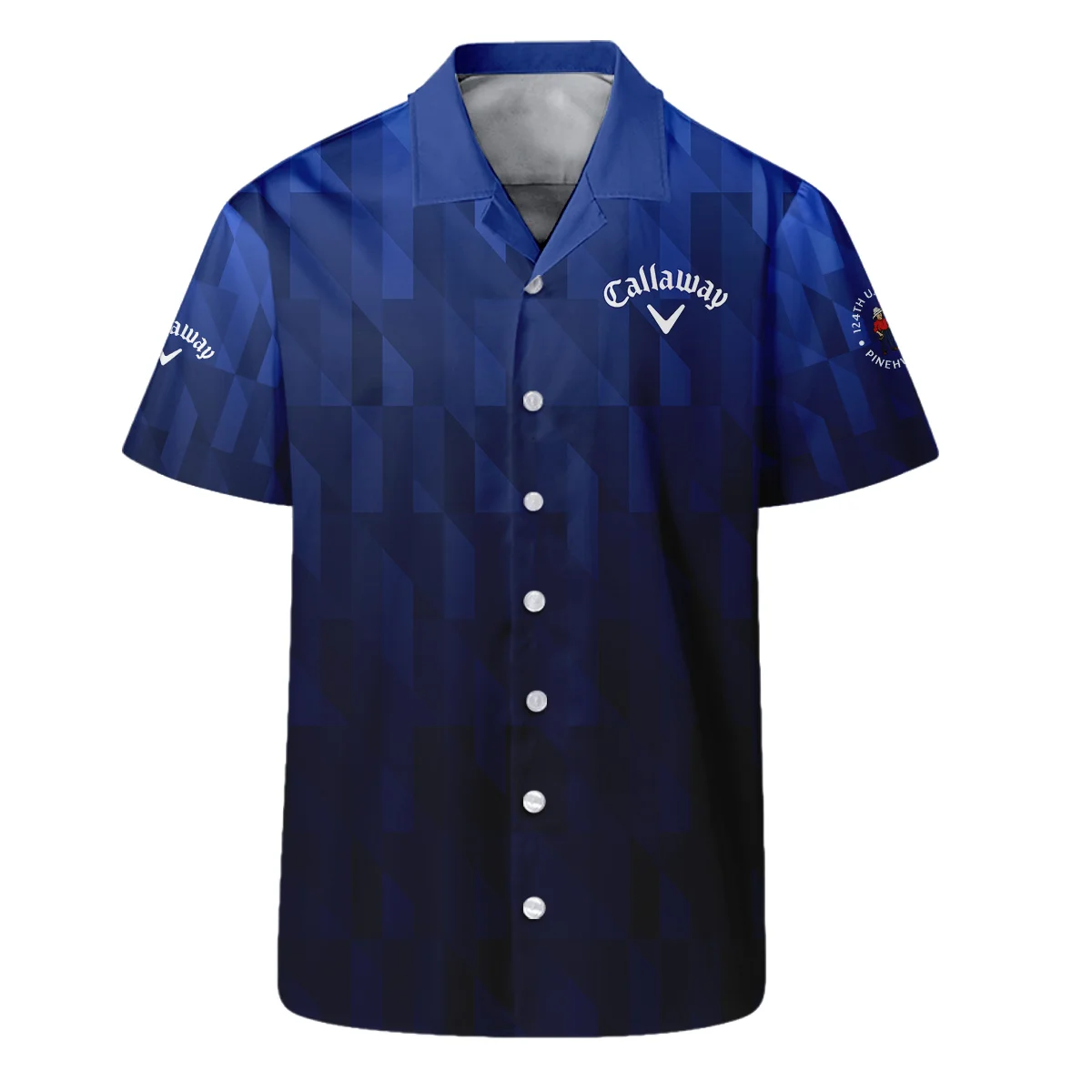 Callaway 124th U.S. Open Pinehurst Golf Sport Hawaiian Shirt Blue Fabric Geometric Pattern  All Over Print Oversized Hawaiian Shirt