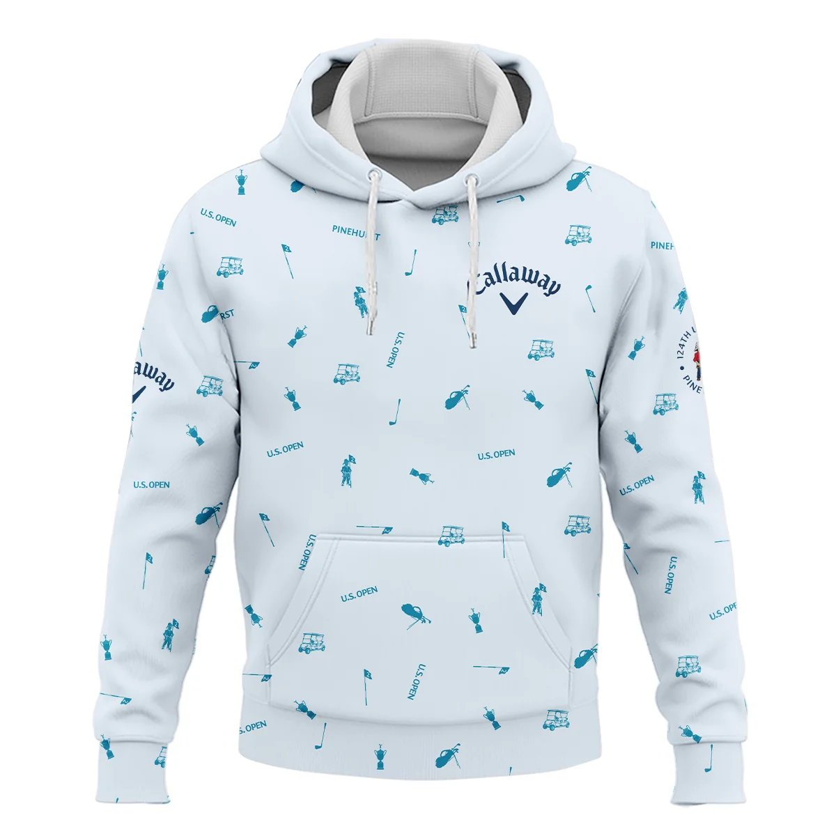 Callaway 124th U.S. Open Pinehurst Hoodie Shirt Light Blue Pastel Golf Pattern All Over Print Hoodie Shirt