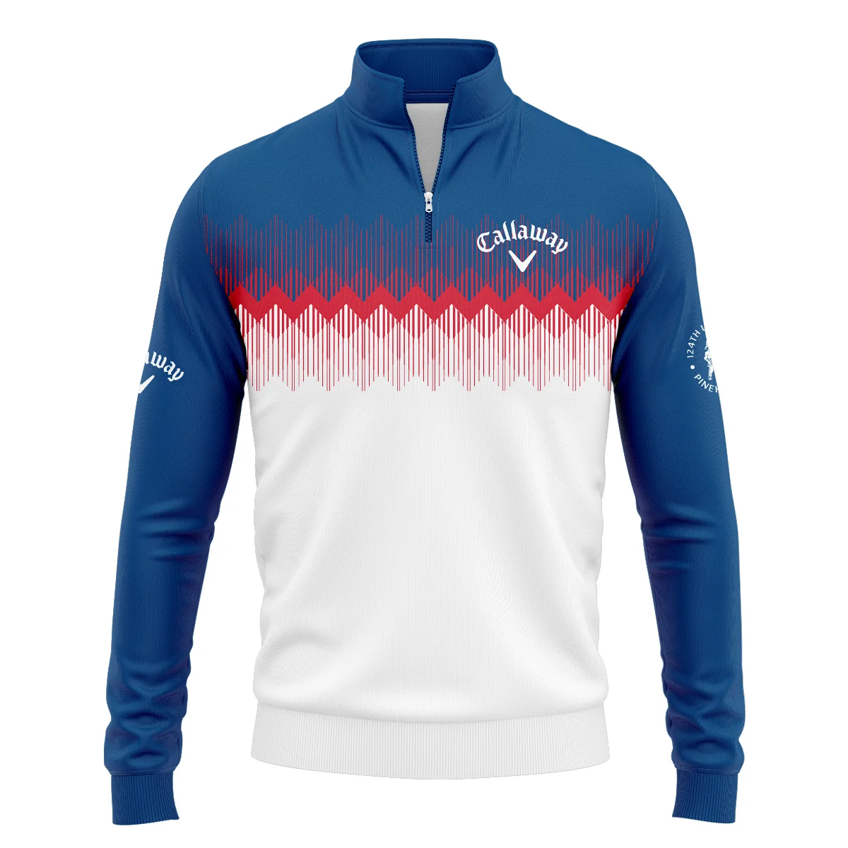 Callaway 124th U.S. Open Pinehurst Quarter-Zip Jacket Blue Red Fabric Pattern Golf Quarter-Zip Jacket