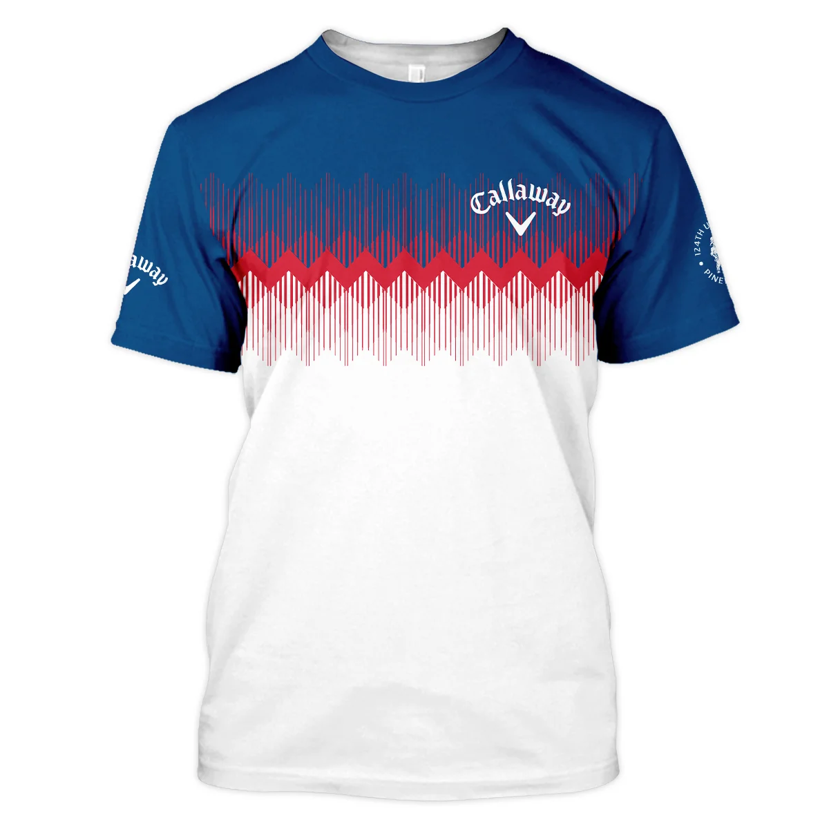 Callaway 124th U.S. Open Pinehurst Unisex T-Shirt Blue Red Fabric Pattern Golf T-Shirt