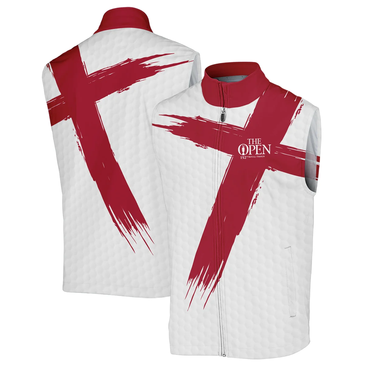 Callaway 152nd The Open Championship Golf Sport Sleeveless Jacket Red White Golf Pattern All Over Print Sleeveless Jacket