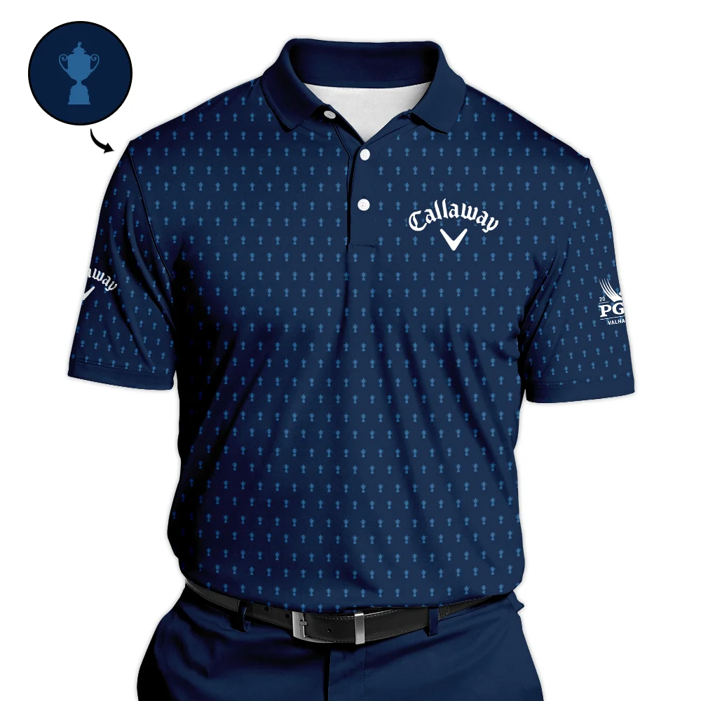 Callaway 2024 PGA Championship Golf Polo Shirt Dark Blue Gradient Pattern All Over Print Polo Shirt For Men