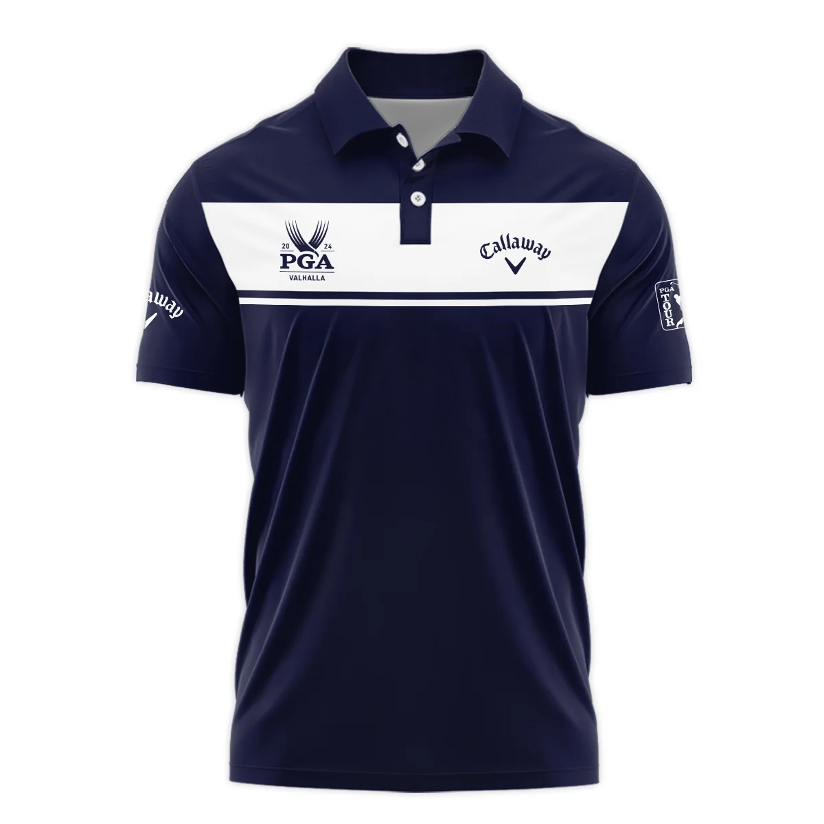 Callaway 2024 PGA Championship Golf Polo Shirt Sports Dark Blue White All Over Print Polo Shirt For Men