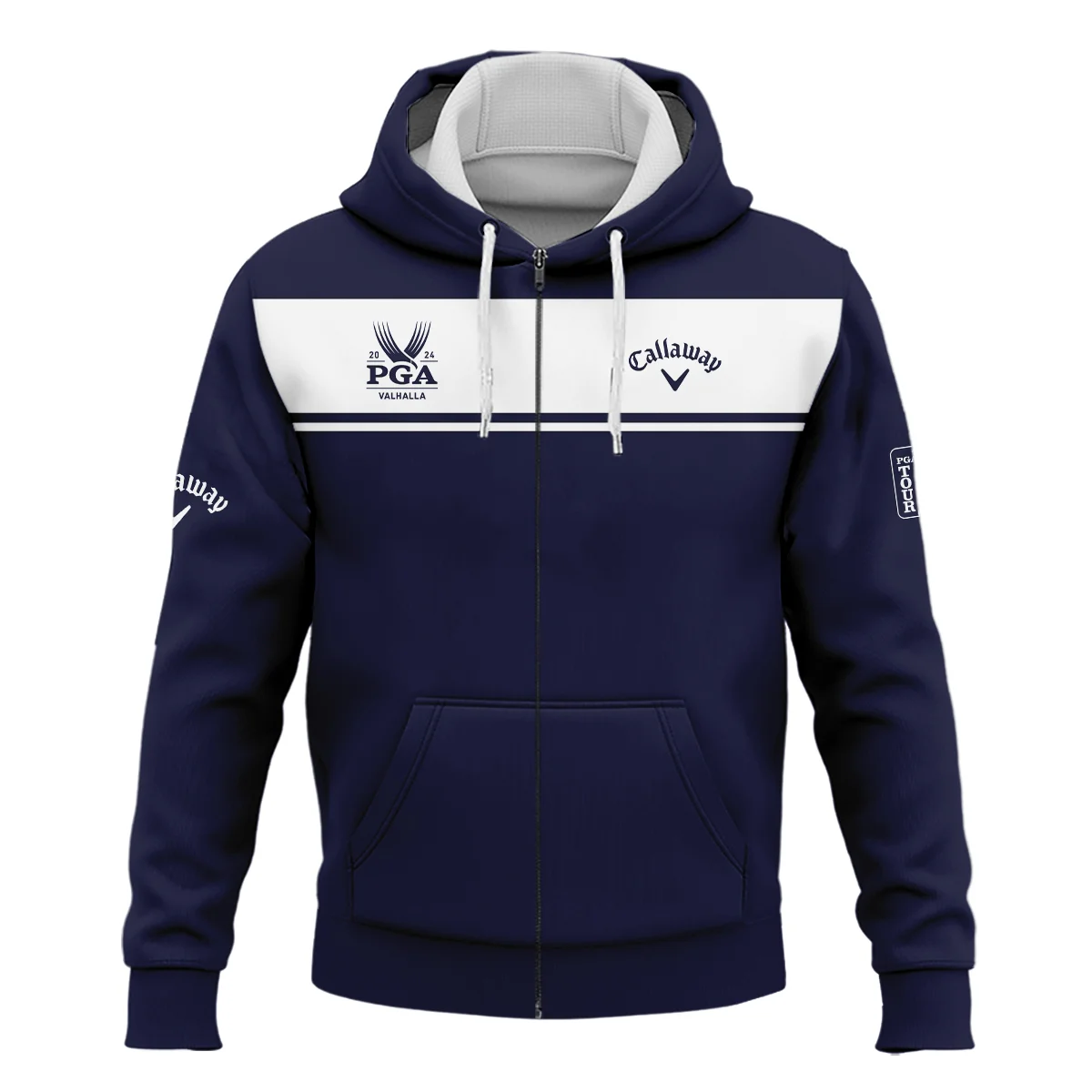 Callaway 2024 PGA Championship Golf Zipper Hoodie Shirt Sports Dark Blue White All Over Print Zipper Hoodie Shirt