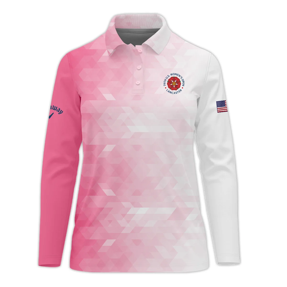 Callaway 79th U.S. Women’s Open Lancaster Pink Abstract Background Long Polo Shirt