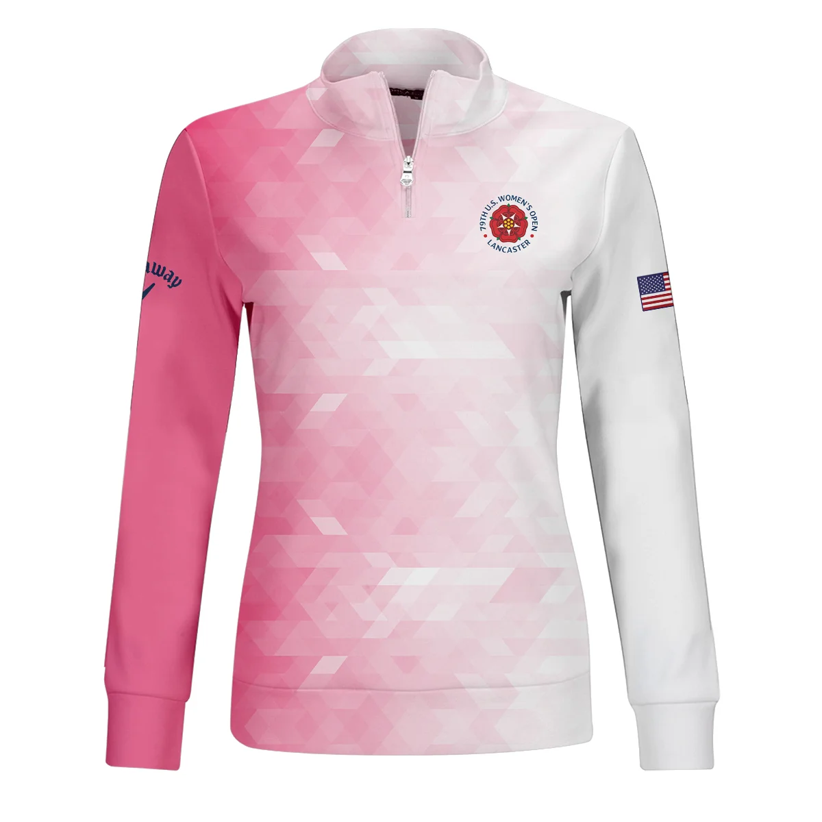 Callaway 79th U.S. Women’s Open Lancaster Pink Abstract Background Quater Zip Women