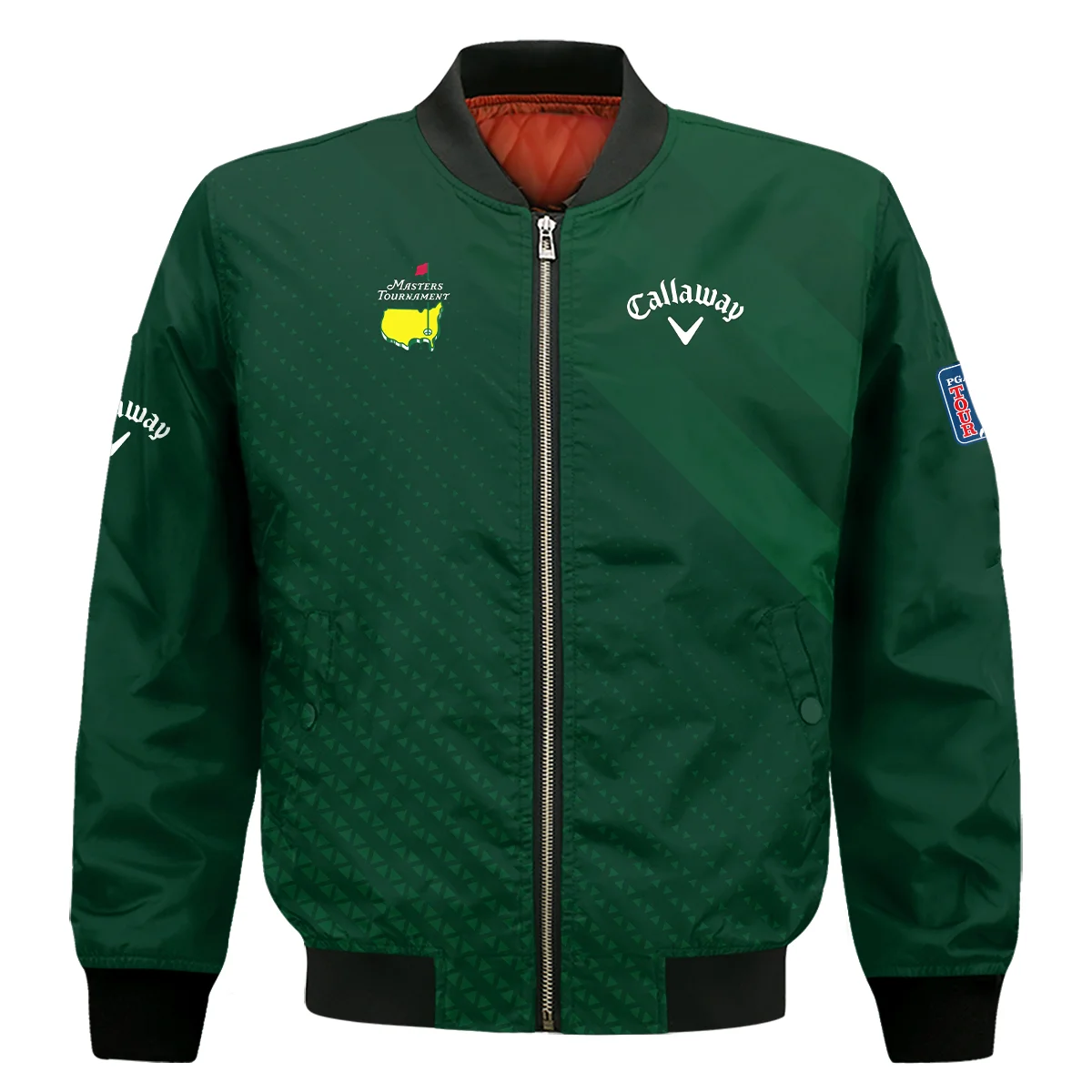 Callaway Gradient Dark Green Abstract Pattern Masters Tournament Bomber Jacket Style Classic Bomber Jacket