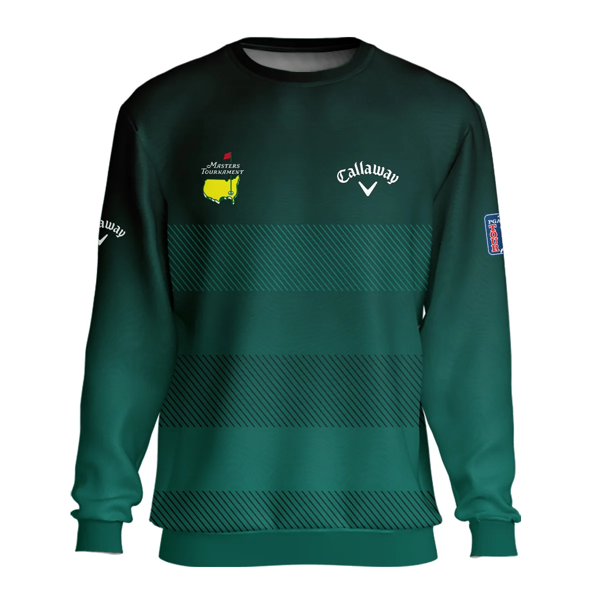 Callaway Masters Tournament Dark Green Gradient Stripes Pattern Golf Sport Unisex Sweatshirt Style Classic Sweatshirt