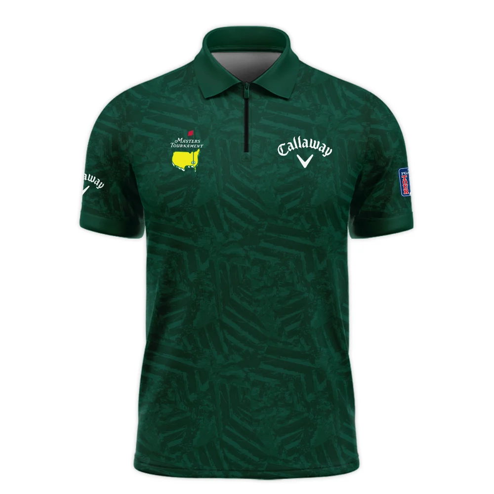 Callaway Masters Tournament Green Stratches Seamless Pattern Zipper Polo Shirt Style Classic Zipper Polo Shirt For Men