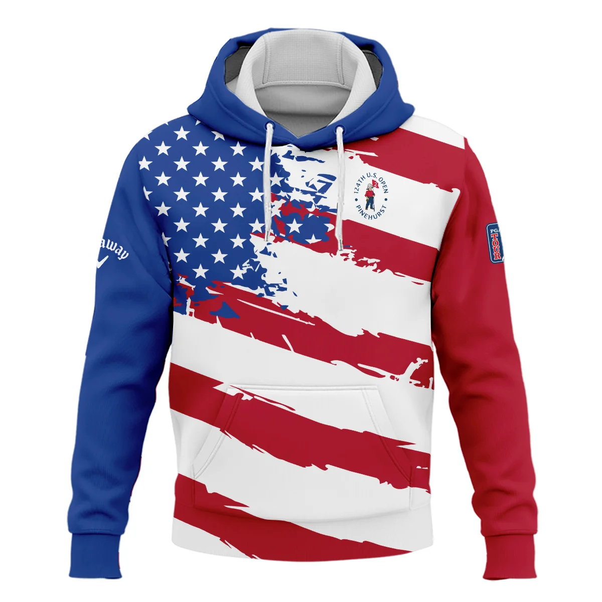 Callaway US Flag Blue Red Stars 124th U.S. Open Pinehurst Hoodie Shirt Style Classic Hoodie Shirt