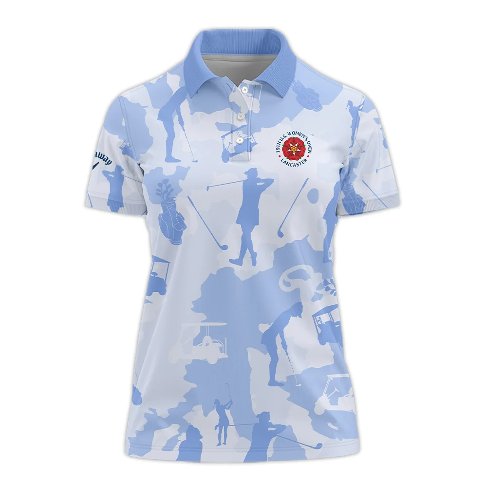 Camo Blue Color 79th U.S. Women’s Open Lancaster Callaway Polo Shirt Golf Sport All Over Print Polo Shirt For Woman