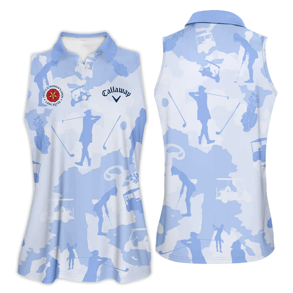 Camo Blue Color 79th U.S. Women’s Open Lancaster Callaway Sleeveless Polo Shirt Golf Sport All Over Print Sleeveless Polo Shirt For Woman