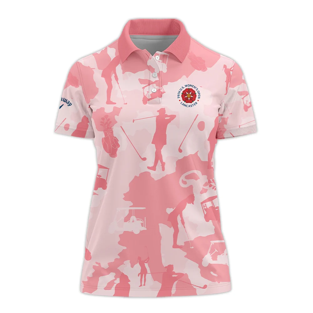 Camo Pink Color 79th U.S. Women’s Open Lancaster Callaway Polo Shirt Golf Sport All Over Print Polo Shirt For Woman