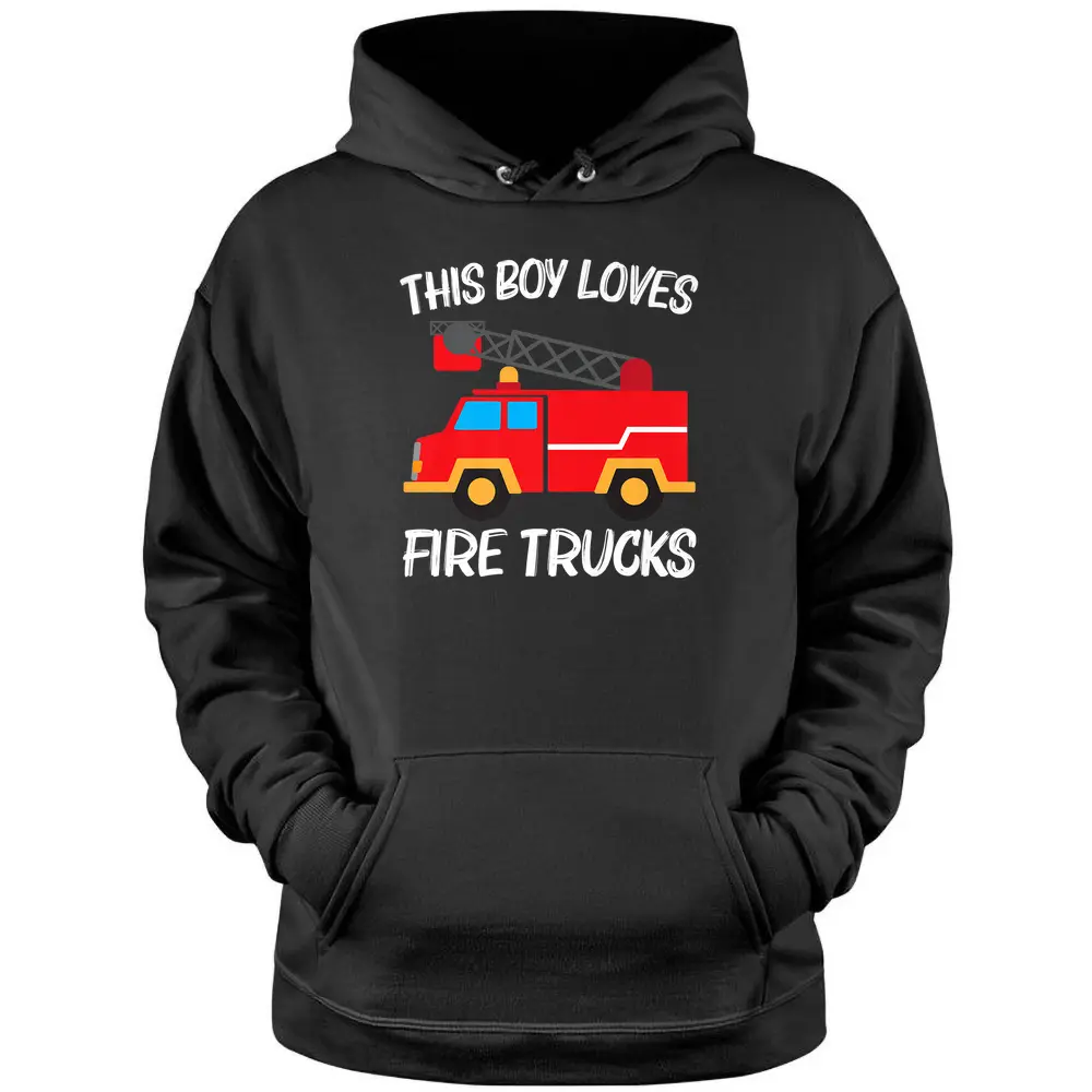 Cool Fire Truck Art Firetruck Firefighter Pullover Hoodie