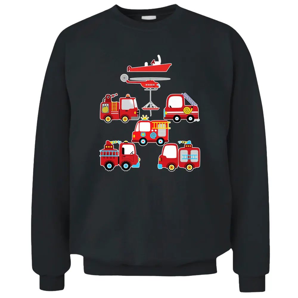 Cute Fire Trucks Boys Girls Firefighter Pullover Sweatshirt