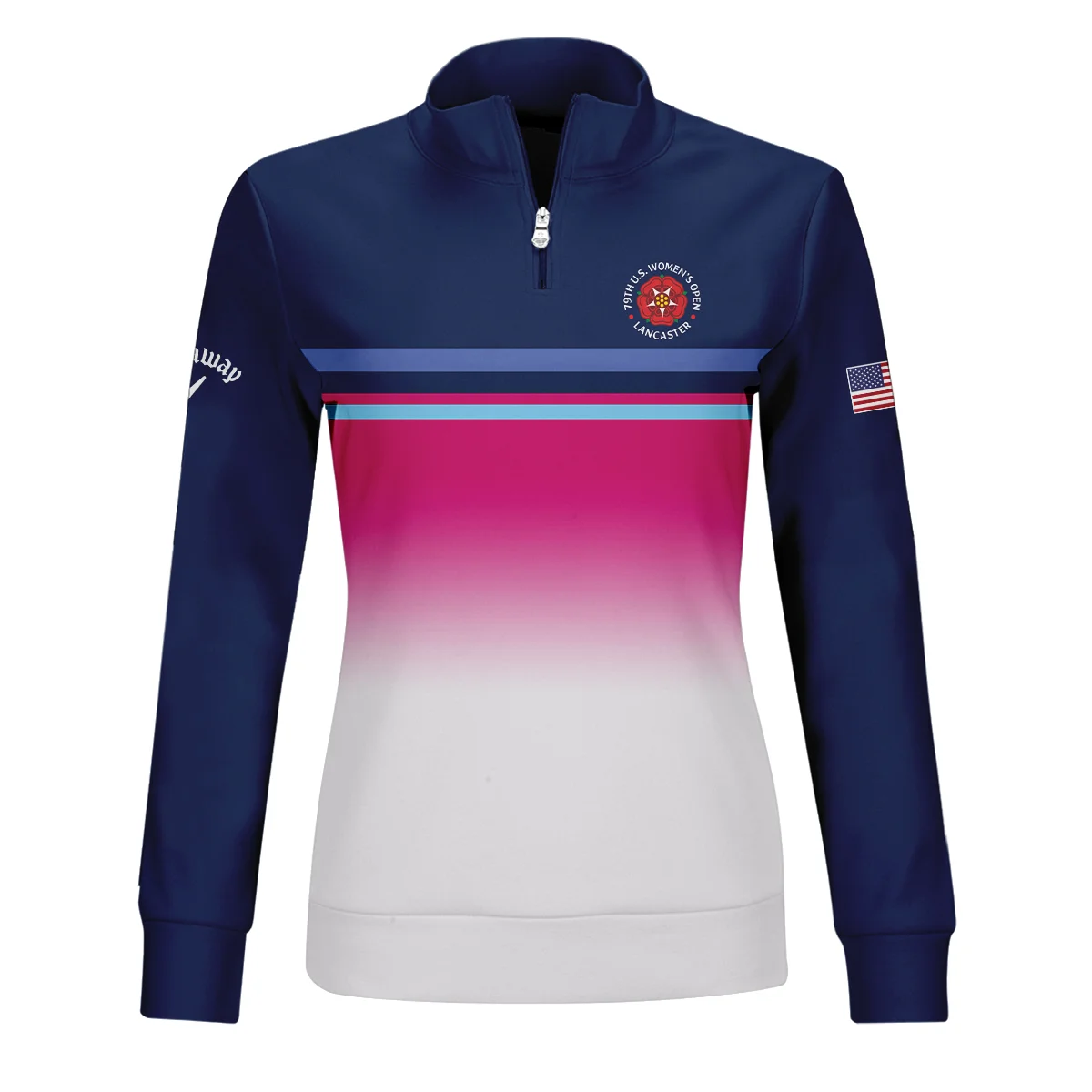 Dark Blue Pink White Line Callaway 79th U.S. Women’s Open Lancaster Quater Zip Women