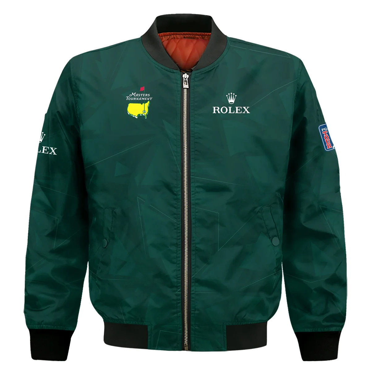 Dark Green Abstract Sport Masters Tournament Rolex Bomber Jacket Style Classic Bomber Jacket