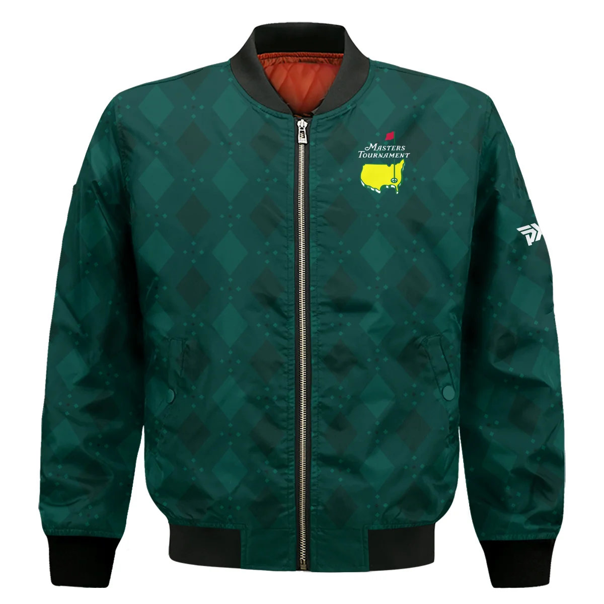 Dark Green Argyle Plaid Pattern Golf Masters Tournament Bomber Jacket Style Classic Bomber Jacket