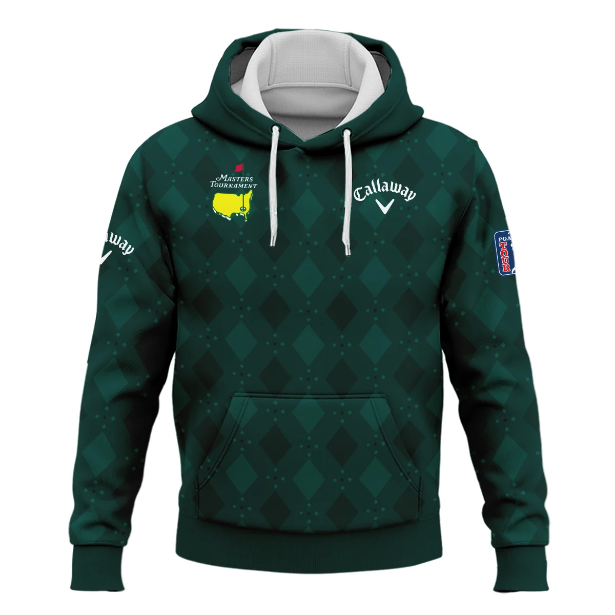 Dark Green Argyle Plaid Pattern Golf Masters Tournament Callaway Hoodie Shirt Style Classic Hoodie Shirt