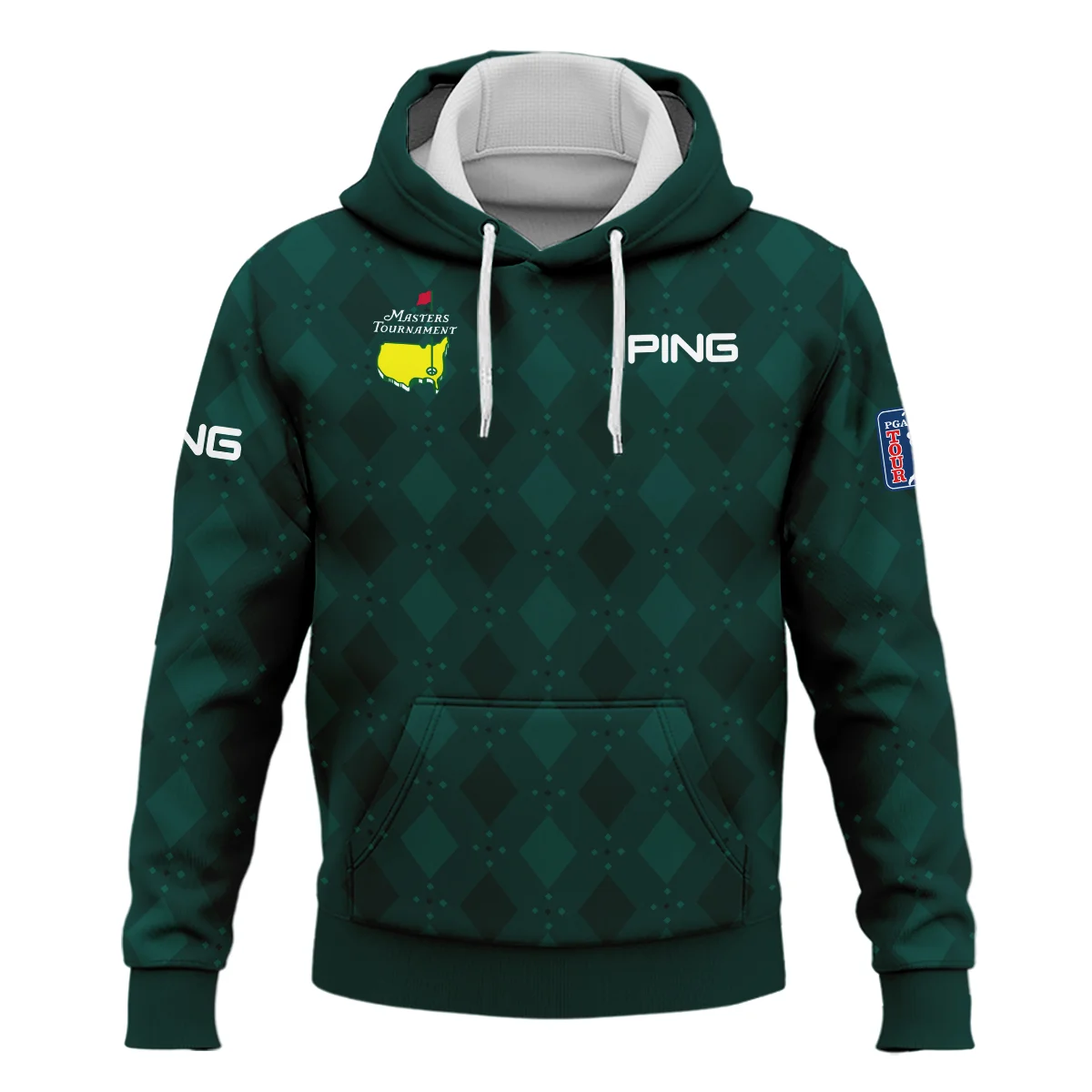 Dark Green Argyle Plaid Pattern Golf Masters Tournament Ping Hoodie Shirt Style Classic Hoodie Shirt