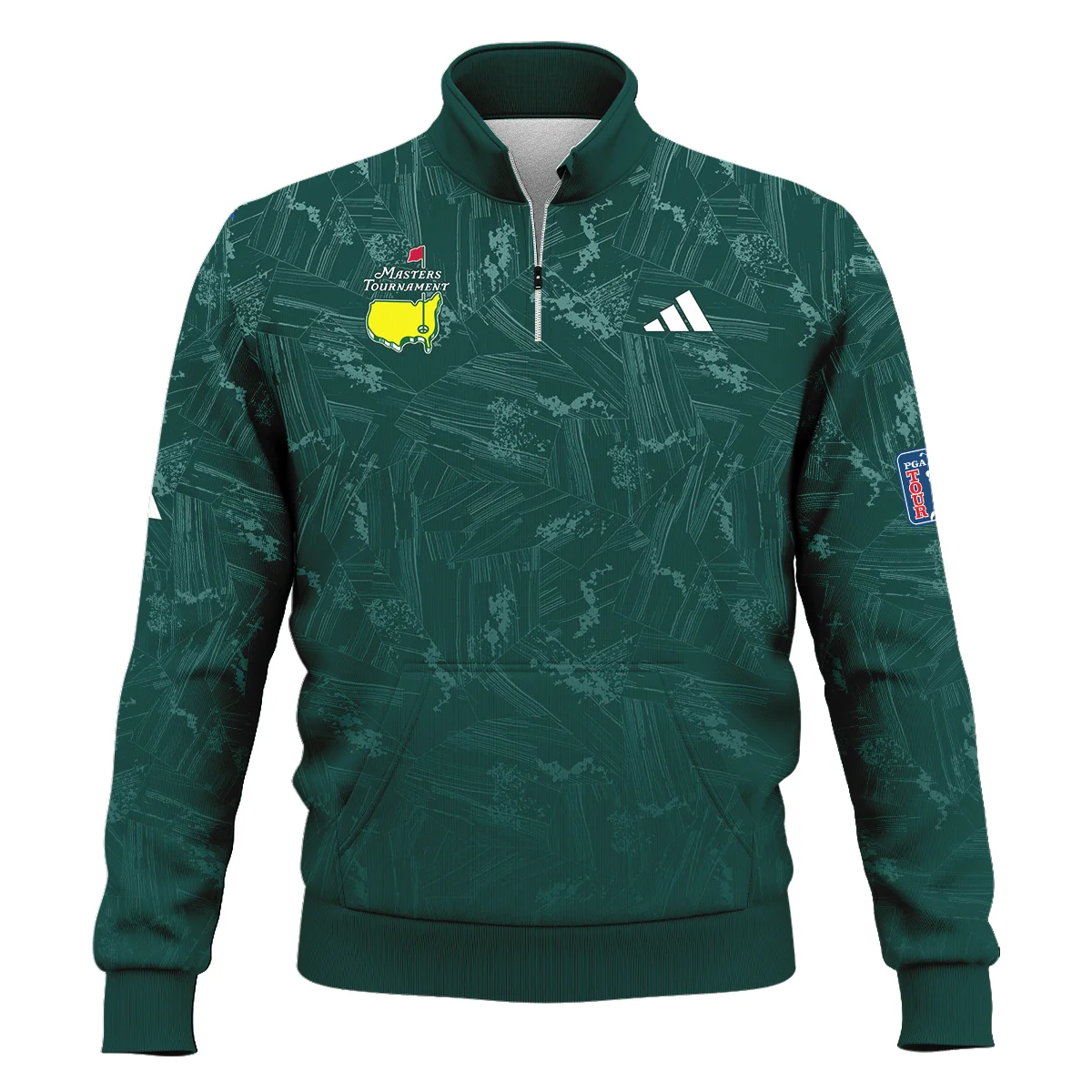 Dark Green Background Masters Tournament Adidas Style Classic Quarter Zipped Sweatshirt