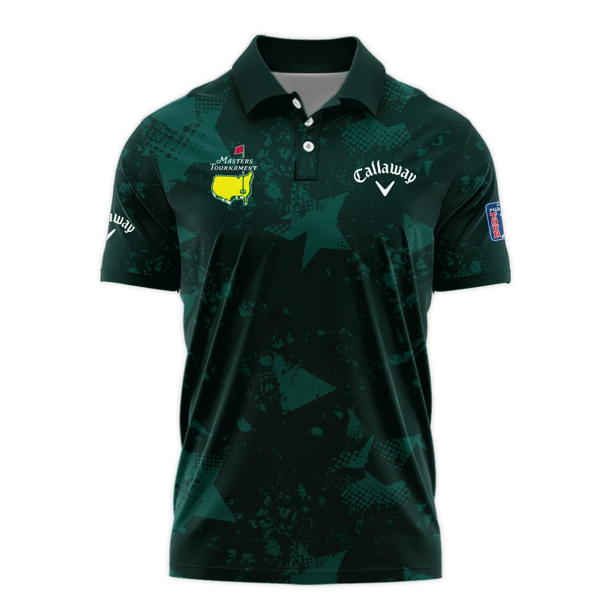 Dark Green Grunge Stars Pattern Golf Masters Tournament Callaway Polo Shirt Style Classic Polo Shirt For Men