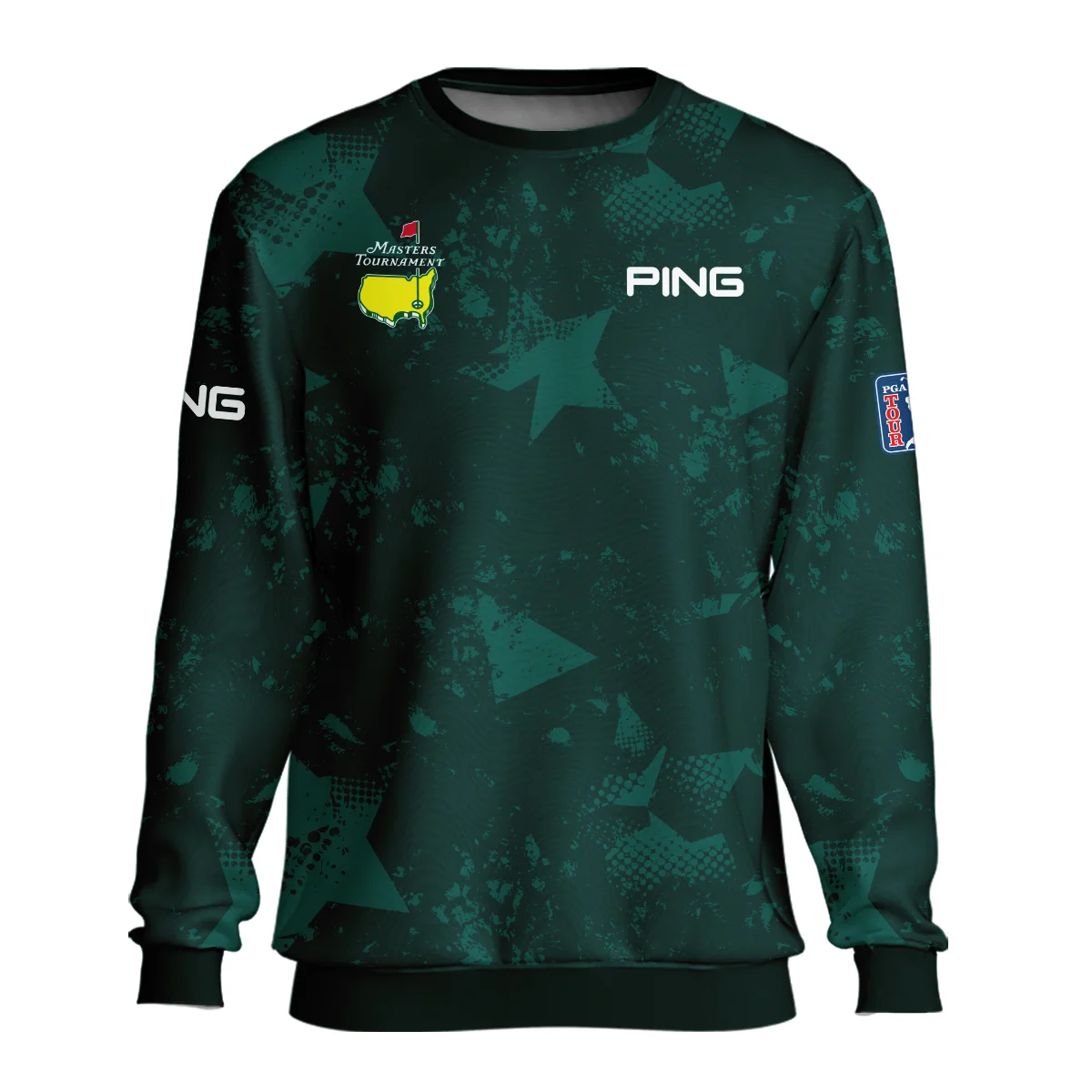 Dark Green Grunge Stars Pattern Golf Masters Tournament Ping Unisex Sweatshirt Style Classic Sweatshirt