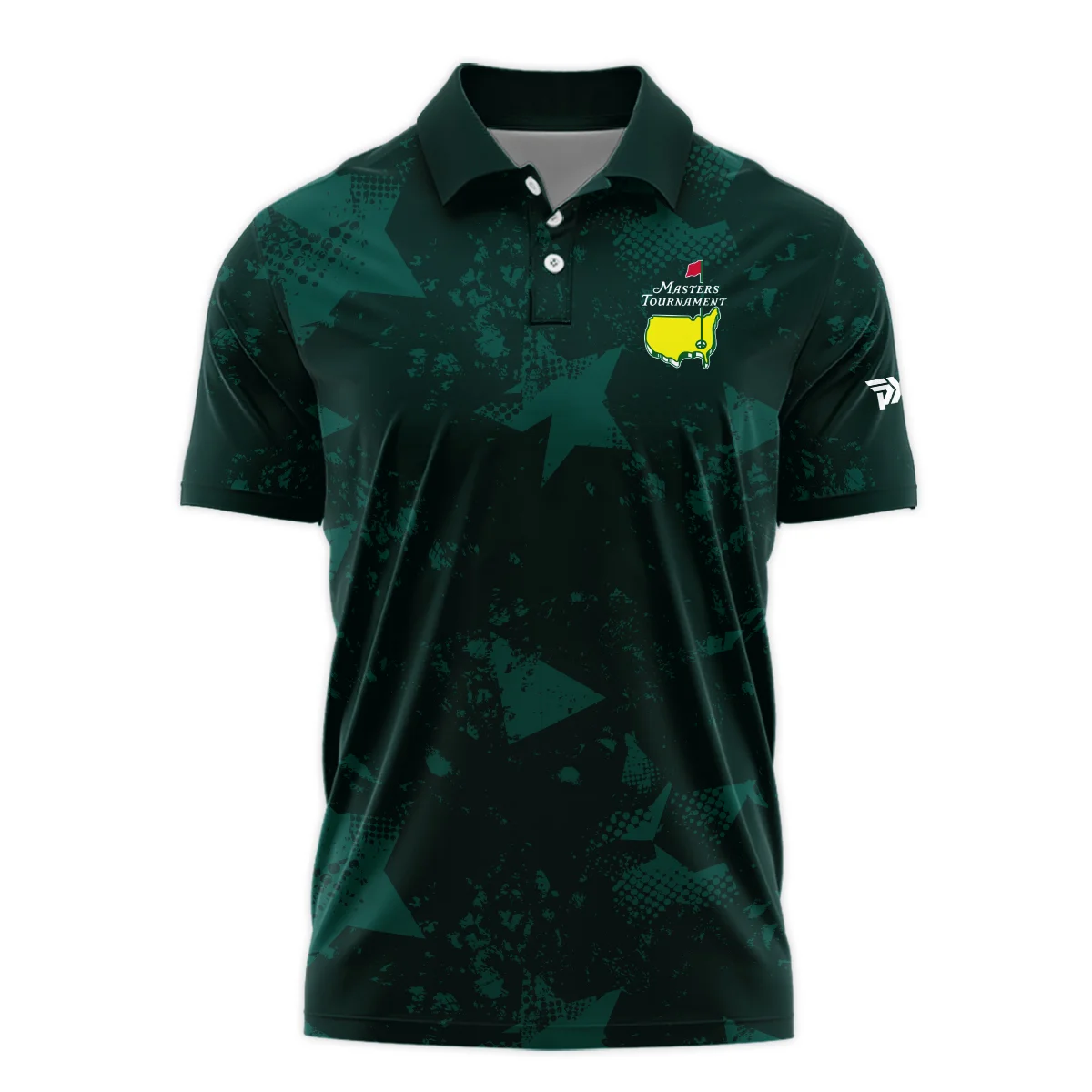 Dark Green Grunge Stars Pattern Golf Masters Tournament Polo Shirt Style Classic Polo Shirt For Men