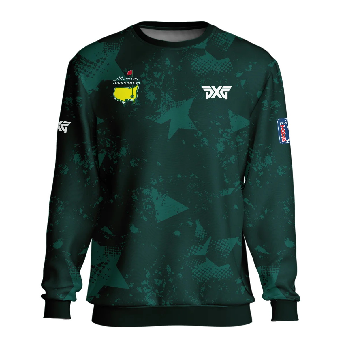 Dark Green Grunge Stars Pattern Golf Masters Tournament Unisex Sweatshirt Style Classic Sweatshirt