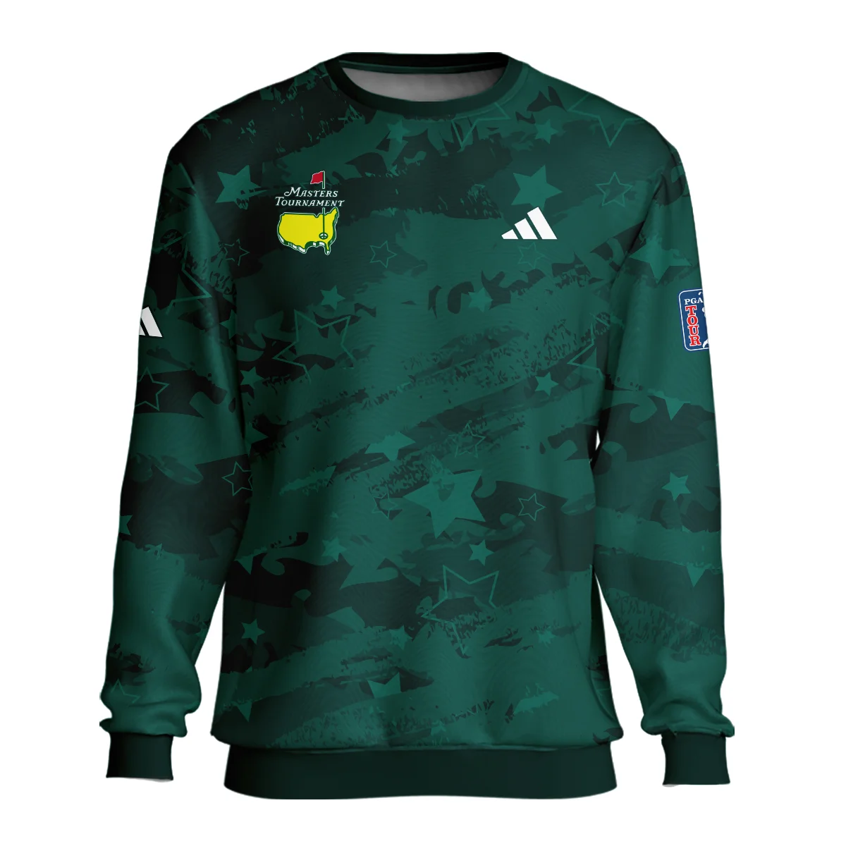 Dark Green Stars Pattern Grunge Background Masters Tournament Adidas Unisex Sweatshirt Style Classic Sweatshirt