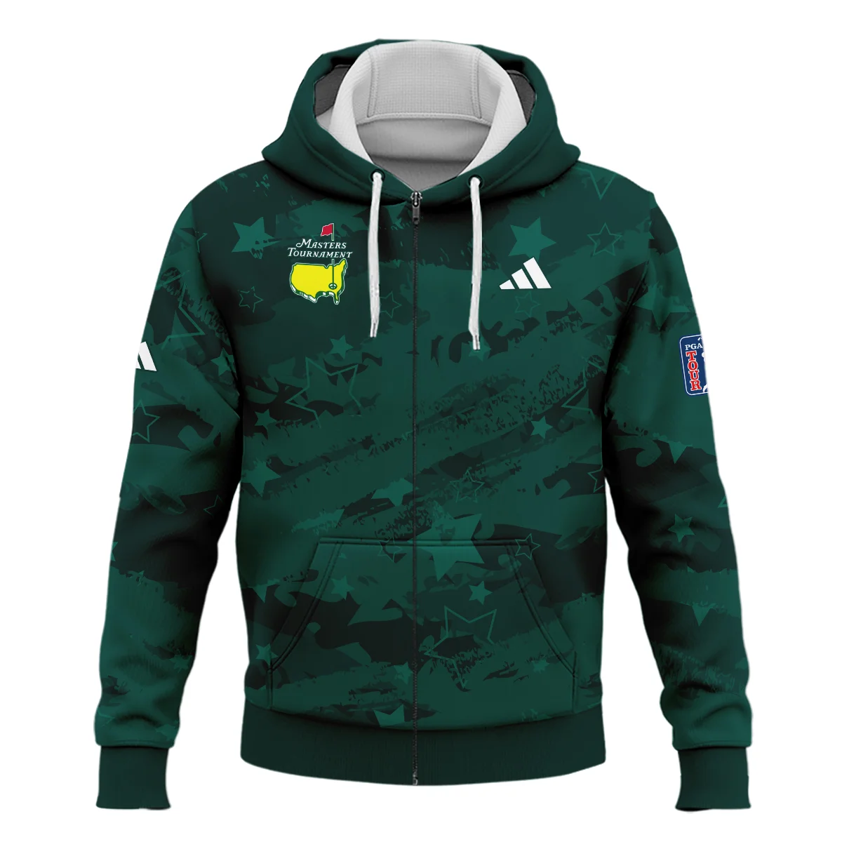 Dark Green Stars Pattern Grunge Background Masters Tournament Adidas Zipper Hoodie Shirt Style Classic Zipper Hoodie Shirt