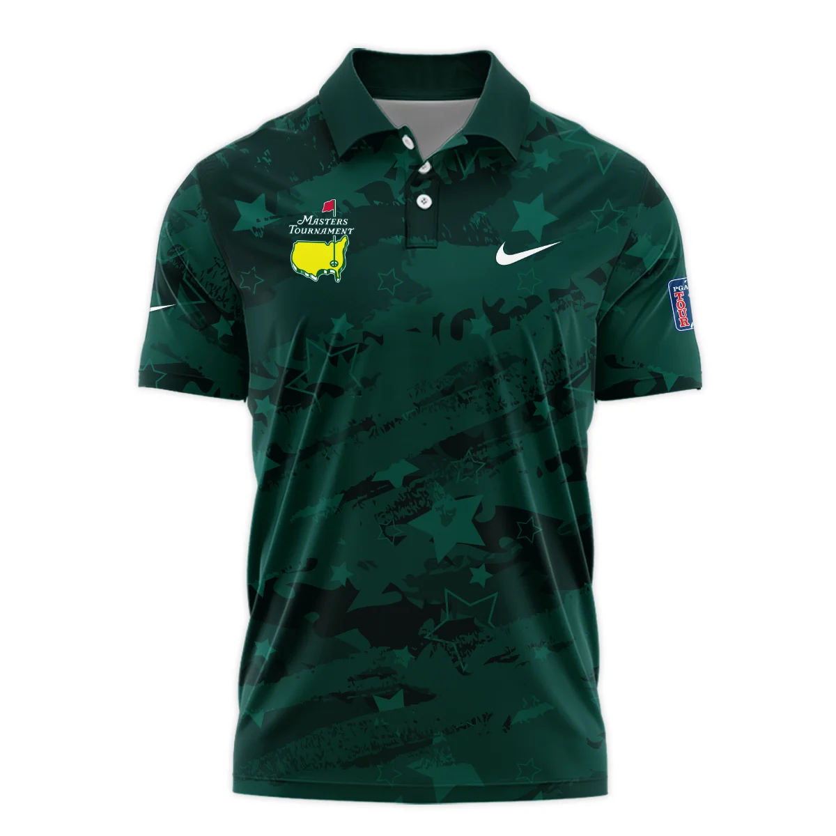 Dark Green Stars Pattern Grunge Background Masters Tournament Nike Polo Shirt Style Classic Polo Shirt For Men