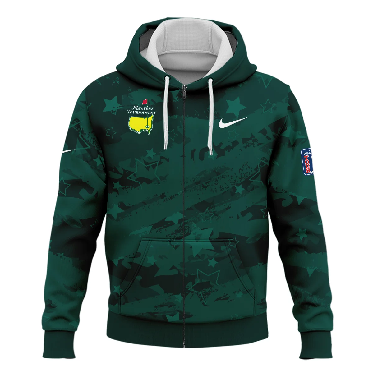 Dark Green Stars Pattern Grunge Background Masters Tournament Nike Zipper Hoodie Shirt Style Classic Zipper Hoodie Shirt