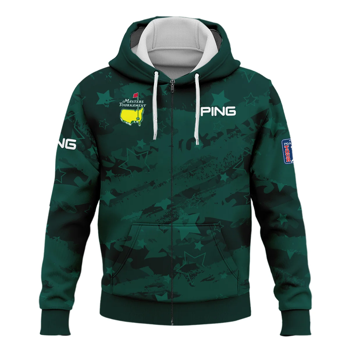 Dark Green Stars Pattern Grunge Background Masters Tournament Ping Zipper Hoodie Shirt Style Classic Zipper Hoodie Shirt