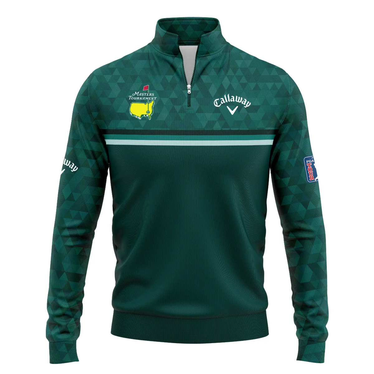 Dark Green Triangle Mosaic Pattern Masters Tournament Callaway Quarter-Zip Jacket Style Classic Quarter-Zip Jacket