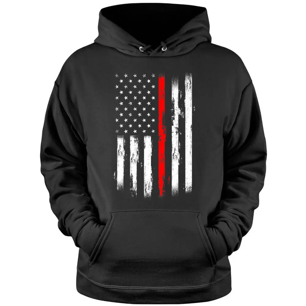 Fireman Funny Wildland Volunteer Firefighter American Flag Pullover Hoodie