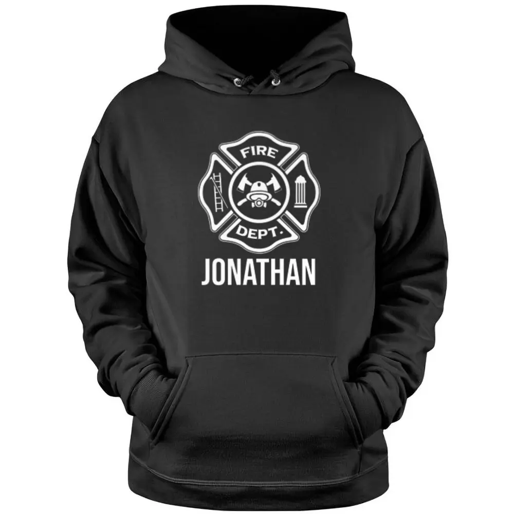 Fireman Jonathan Name Firefighter Logo Symbol Pullover Hoodie