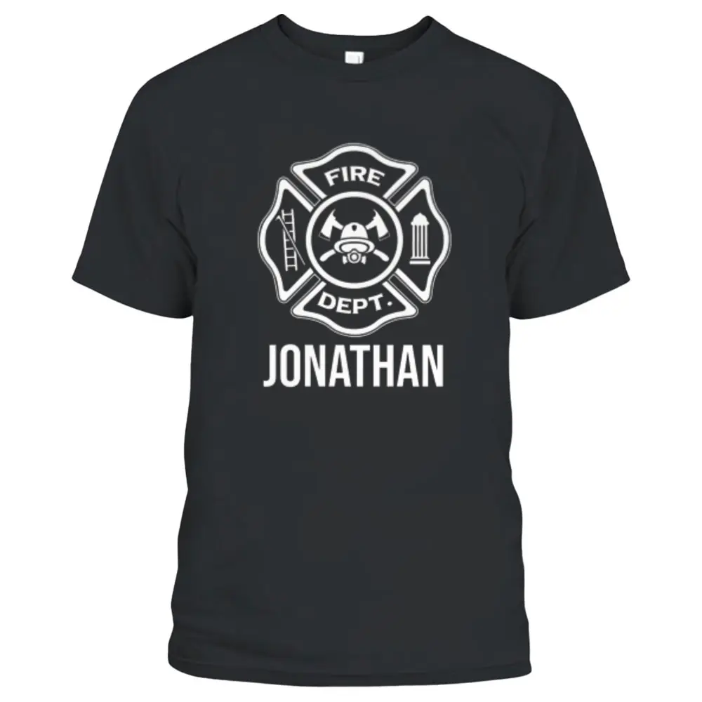 Fireman Jonathan Name Firefighter Logo Symbol T-Shirt