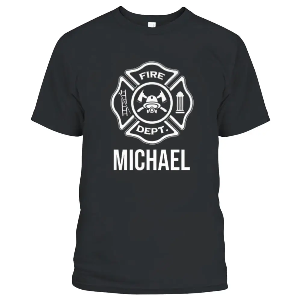 Fireman Michael Name Firefighter Logo Symbol T-Shirt