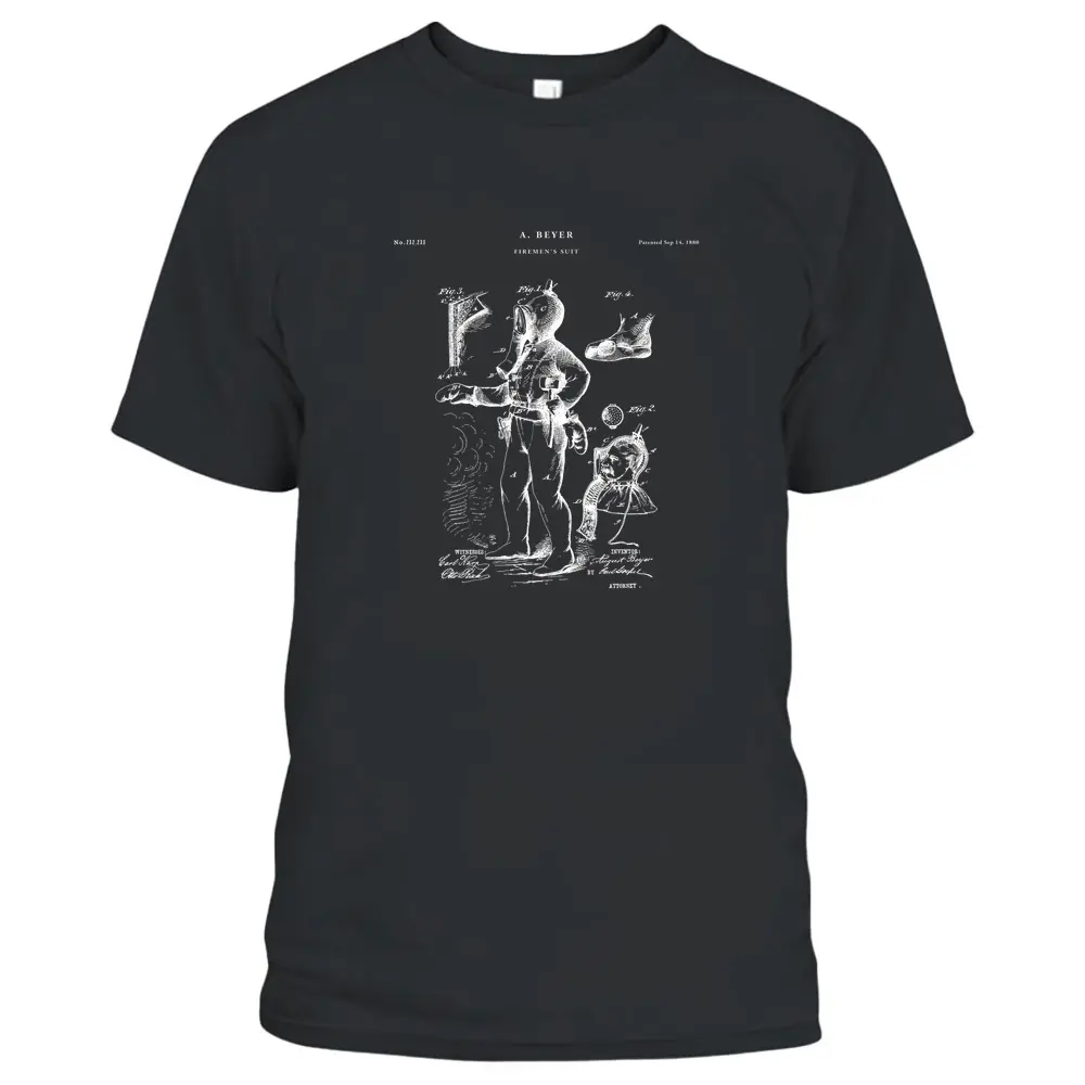 Fireman Suit Patent - Fire Fighter T-Shirt