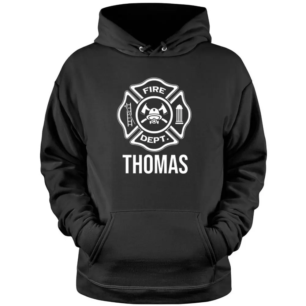 Fireman Thomas Name Firefighter Logo Symbol Pullover Hoodie