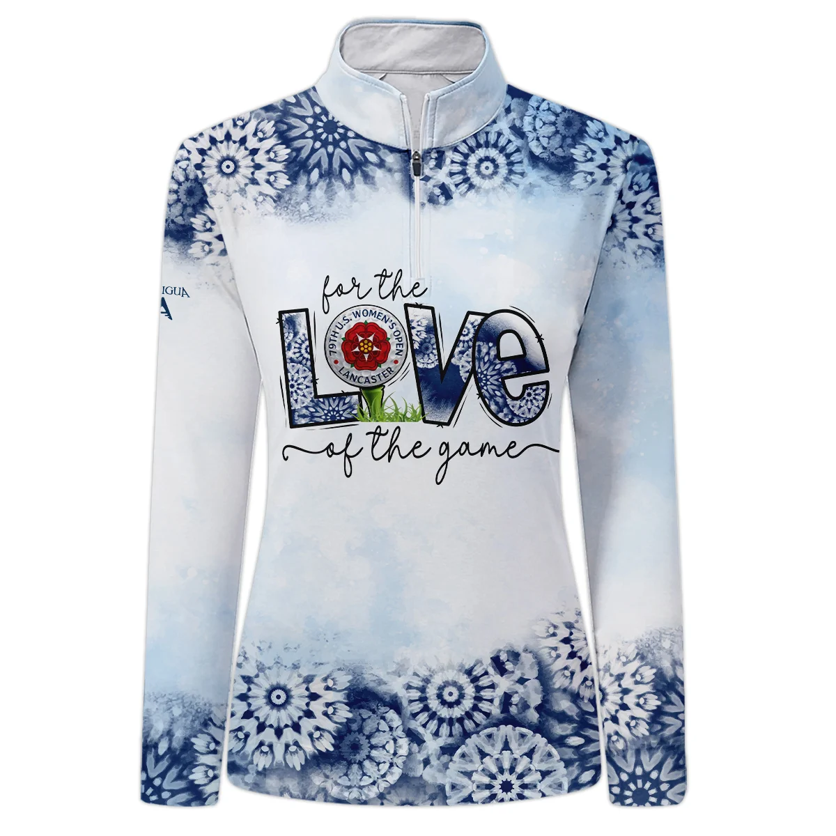 For The Love Antigua  79th U.S. Women’s Open Lancaster Quarter-Zip Women Pink Color All Over Print Quarter-Zip For Woman