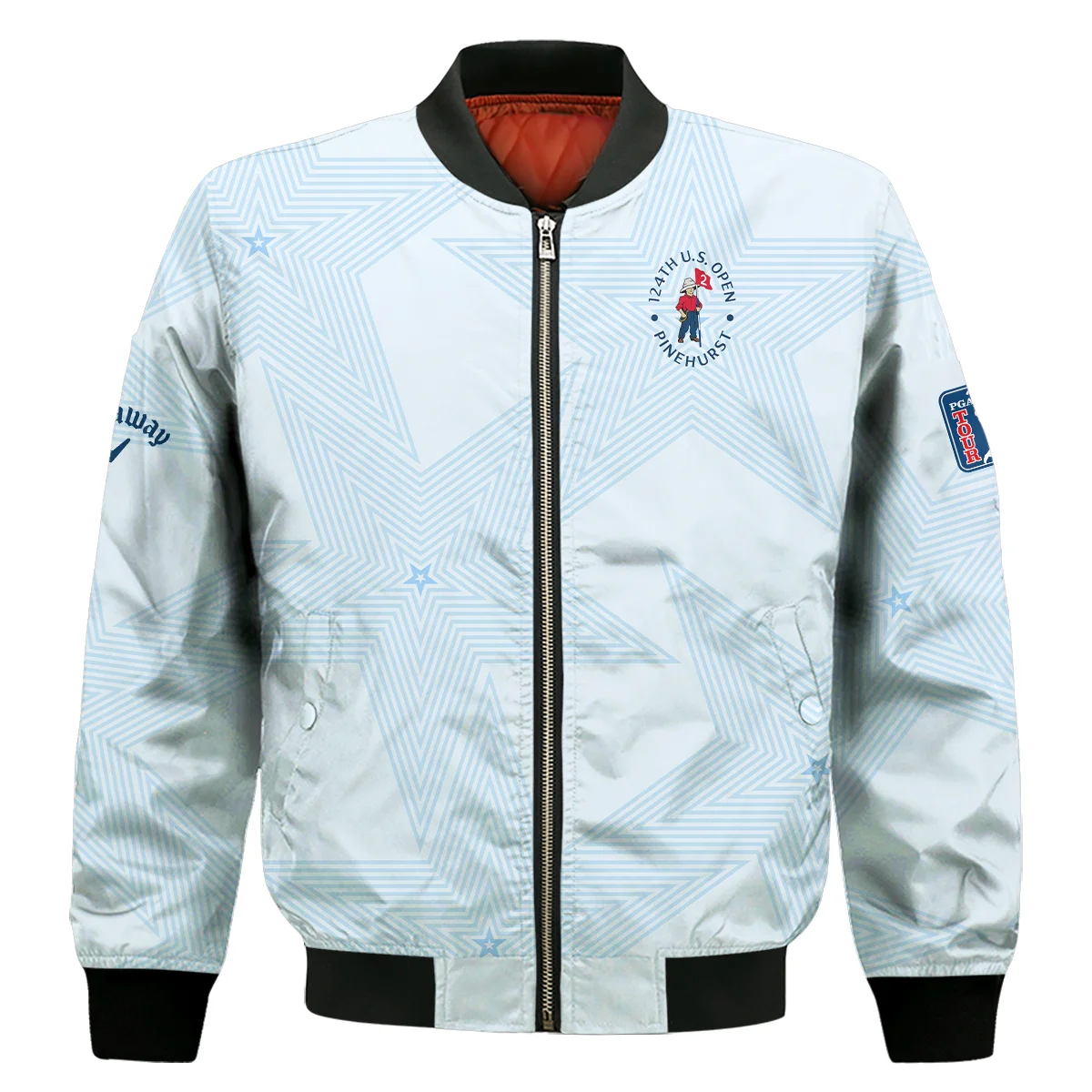 Golf 124th U.S. Open Pinehurst Callaway Bomber Jacket Stars Light Blue Golf Sports All Over Print Bomber Jacket