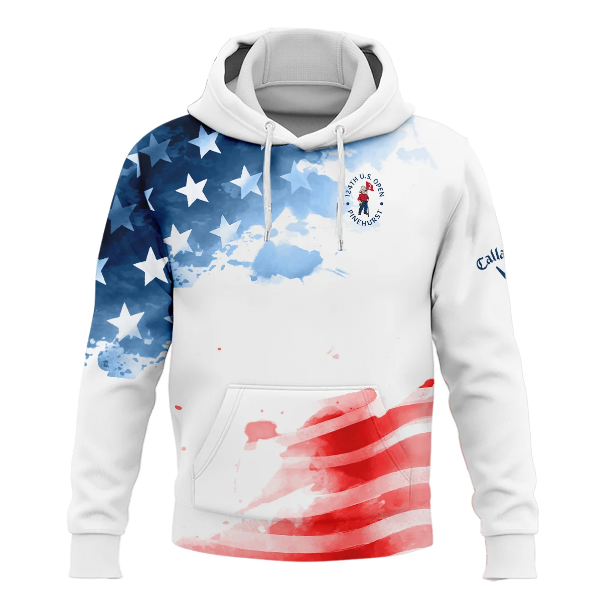 Golf 124th U.S. Open Pinehurst Callaway Hoodie Shirt US Flag Watercolor Golf Sports All Over Print Hoodie Shirt