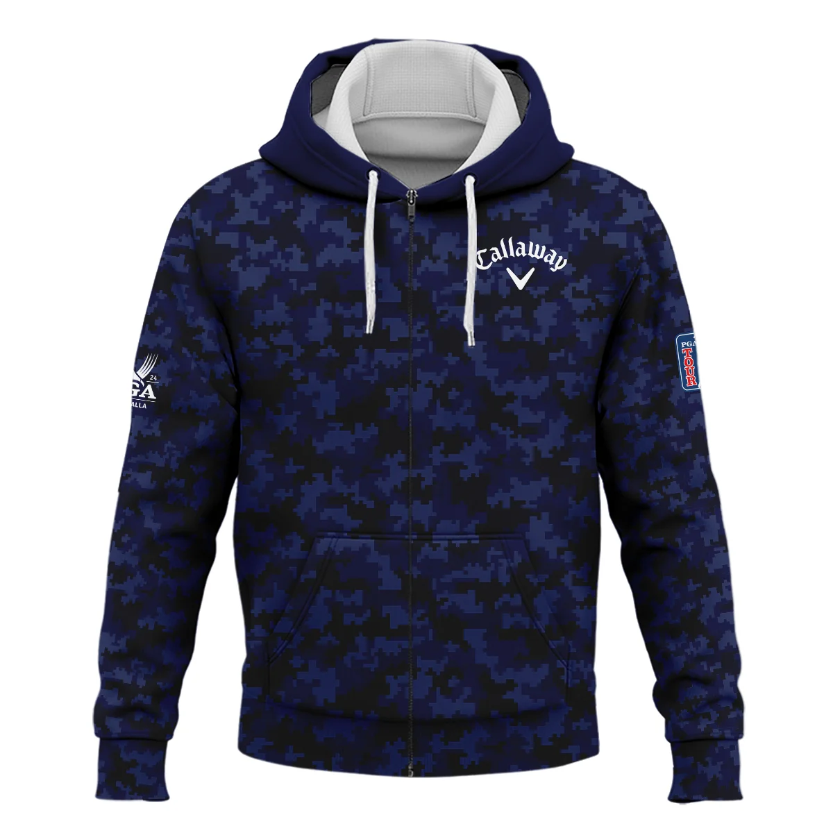 Golf 2024 PGA Championship Callaway Zipper Hoodie Shirt Blue Camouflage Pattern Sport All Over Print Zipper Hoodie Shirt