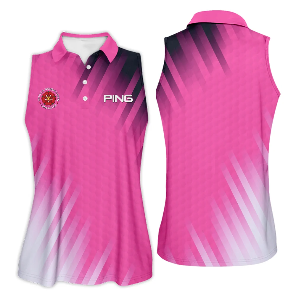 Golf 79th U.S. Women’s Open Lancaster Ping Sleeveless Polo Shirt Pink Color All Over Print Sleeveless Polo Shirt For Woman