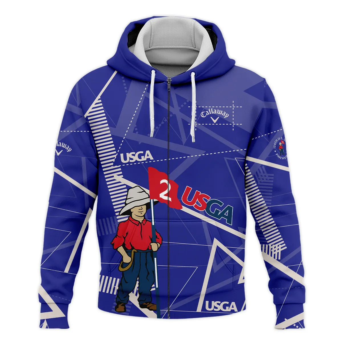 Golf Abstract Line Pattern 124th U.S. Open Pinehurst Callaway Zipper Hoodie Shirt Style Classic