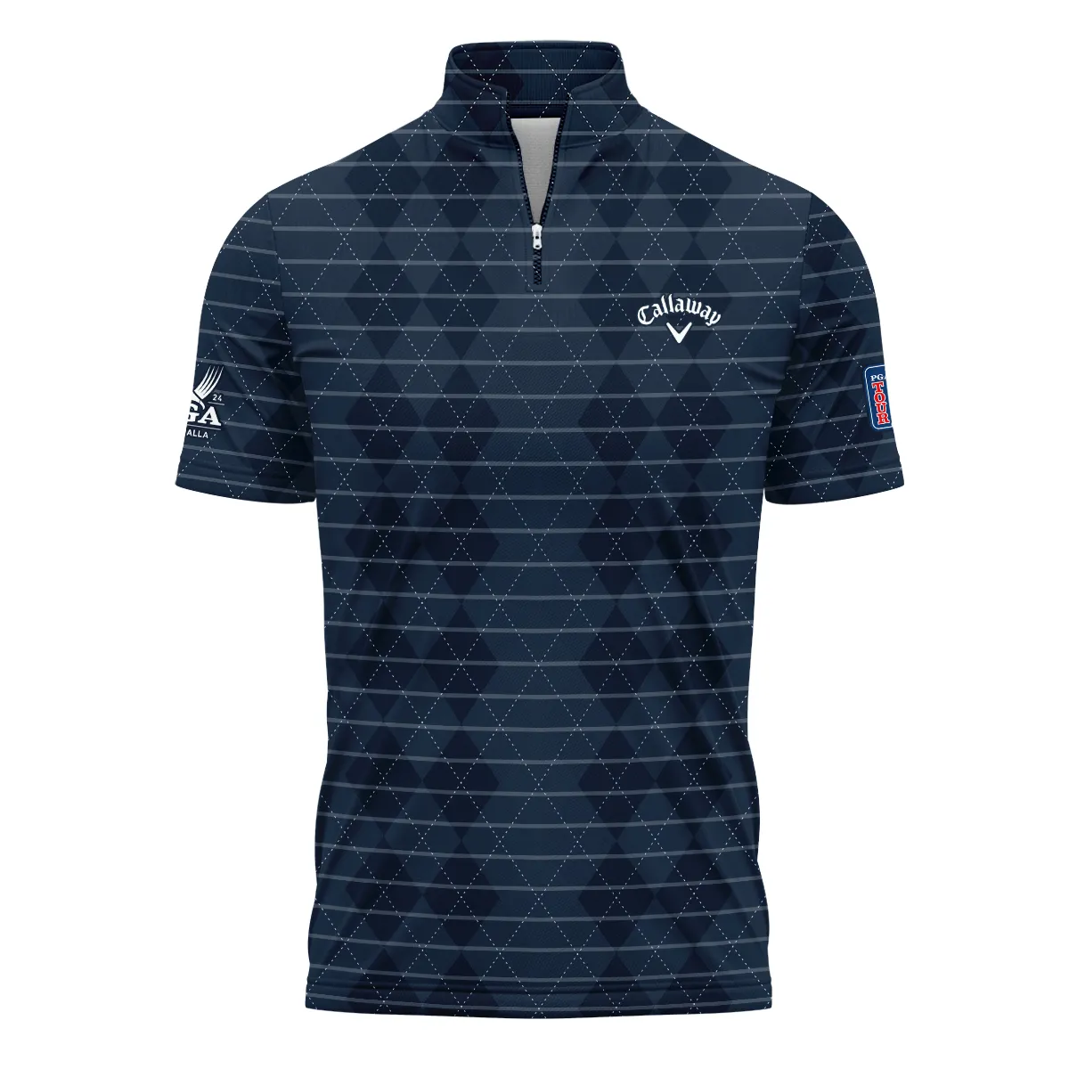 Golf Argyle Pattern 2024 PGA Championship Valhalla Callaway Quarter-Zip Polo Shirt