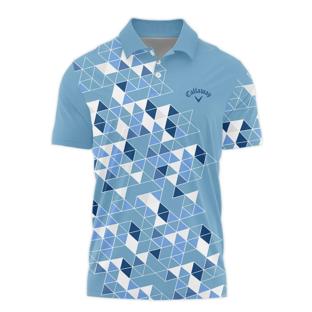 Golf Blue Geometric Mosaic Pattern 2024 PGA Championship Valhalla Callaway Polo Shirt Style Classic