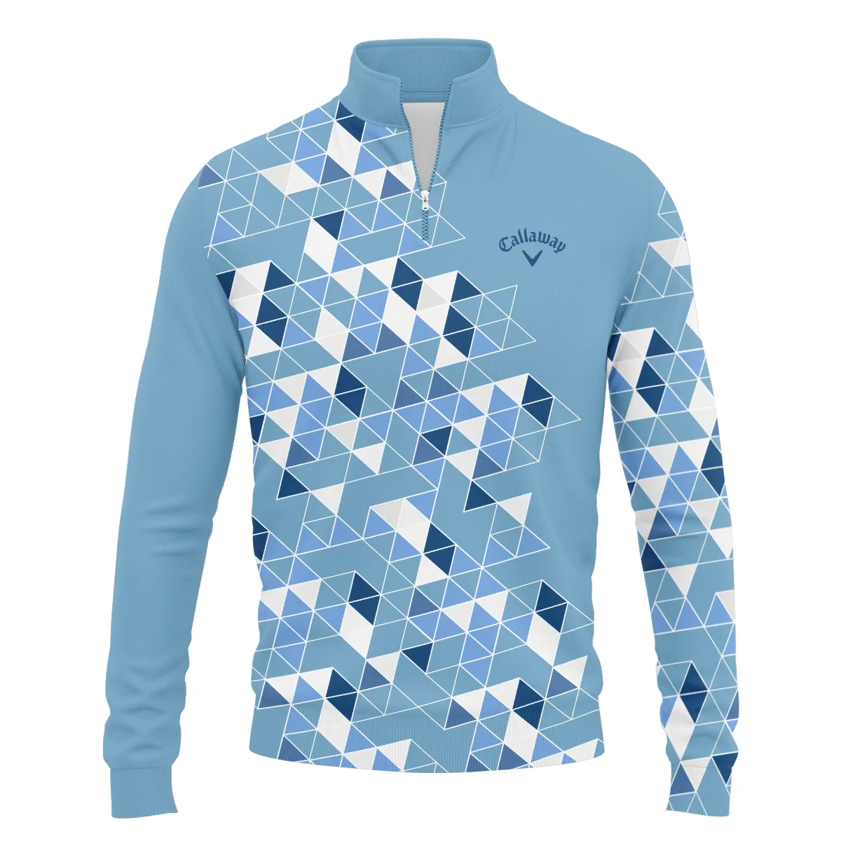 Golf Blue Geometric Mosaic Pattern 2024 PGA Championship Valhalla Callaway Quarter-Zip Jacket Style Classic